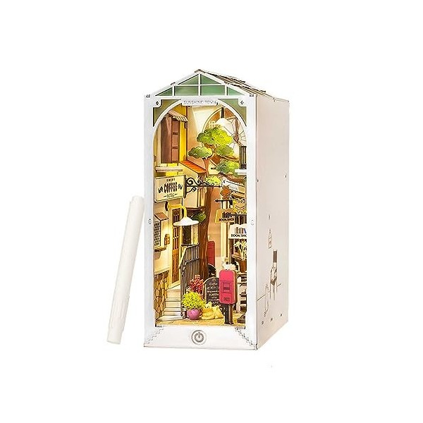 Kits de Coin Livre pour Adultes, Kit de Maison de Poupée Diorama Serre-Livres Bricolage, Bibliothèque Insert Décor Allée, Puz