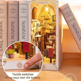 Kits de Coin Livre pour Adultes, Kit de Maison de Poupée Diorama Serre-Livres Bricolage, Bibliothèque Insert Décor Allée, Puz