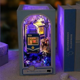 DIY Book Nook kit - DIY Maison de poupée Papier kit Maison Miniature, Puzzle 3D en Bois Kits De Modèles pour Adultes A Constr