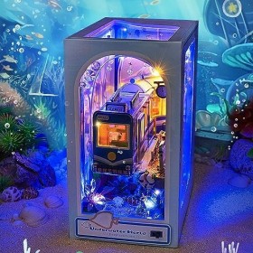 DIY Book Nook kit - DIY Maison de poupée Papier kit Maison Miniature, Puzzle 3D en Bois Kits De Modèles pour Adultes A Constr