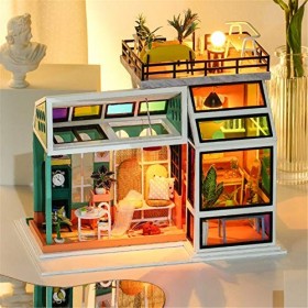 TONGQU Kits Maison PoupéE Miniature Faits à La Main Bricolage, Mini ModèLe DArtisanat PièCe Maison en Bois 3D Cadeaux pour L