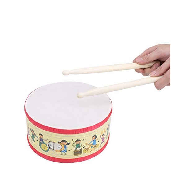 Ensemble de Tambours à Main, Jouets de Tambour à Double Côté en Bois Avec Maillet de Pilon et Sangle à Percussion à Percussio