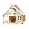 Amagogo Maison de poupée en Bois 3D avec Meubles, Figurines Cadeaux, Accessoires Miniatures, Kits de Maison en Bois pour Mais