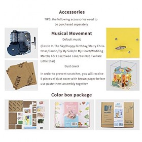 Eulbevoli Kit de Maison de poupée Miniature Bricolage, kit de Meubles Miniatures en Bois lumière LED pour Cadeau créatif Cade