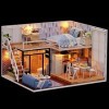 Maison de poupée miniature, Creatived DIY Cute Doll House with Furniture Miniature House Toy Kit with Music the Castle in the