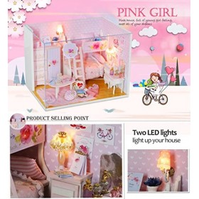 DIY Kit de modèle de maison de poupée en bois, salle dartisanat miniature avec meubles et accessoires, décoration de la mais