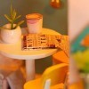 Eulbevoli Kit de Maison de poupée Miniature Bricolage, kit de Meubles Miniatures en Bois à Assembler soi-même avec Couvercle 