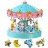 WonDerfulC Carrousel fantaisie à faire soi-même - Puzzles 3D - Jouets en bois - Cheval de Troie - Maison de poupée miniature 