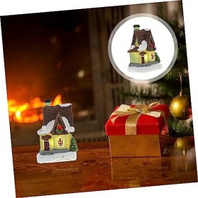 Toyvian 7 Pièces Micro Paysage Maison Pièce Maîtresse De Noël Scène dhiver Miniature Maison De Poupée Décoration De Noël Min