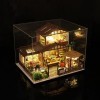 Maison Miniature Bricolage, Maison poupée Bricolage pour Adultes en Bois, Petite Maison poupée Style Japonais avec Mouvement 