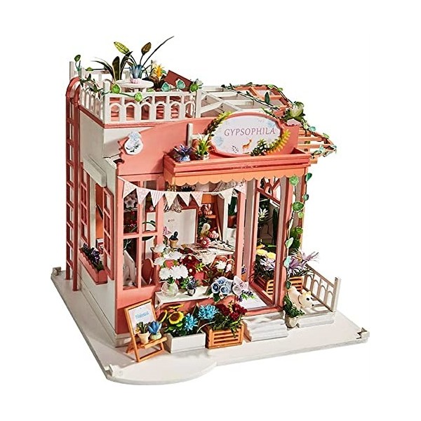 DTREEL Kit de Maison de poupées Miniatures à Faire soi-même, avec Meubles, Maison de poupée en Bois 3D, Cadeaux créatifs for 