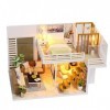 Toyvian Miniatures Miniature s Maison Modèle Mini Maison Kit en Bois Maison De Poupée Jouet Chambre Suite Modèle Faites-Le Vo