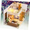 Toyvian Miniatures Miniature s Maison Modèle Mini Maison Kit en Bois Maison De Poupée Jouet Chambre Suite Modèle Faites-Le Vo