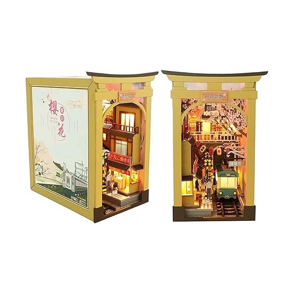 Modèle éducatif Kit de coin de livre à faire soi-même, puzzles 3D en bois, maison de poupée, étagère, décoration, créativité,