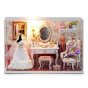 WanuigH Poupées Maison Love You Forever DIY Kit Dollhouse Miniature modèle avec la lumière Cover Kids Toy Kit Miniature Coul