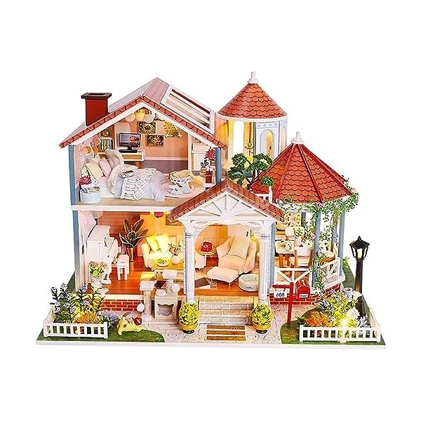 3D en Bois Créatif Artisanat Cadeau Bricolage Miniature Maison Poupée Kit Chambre pour Décoration Intérieure Bâtiments Collec