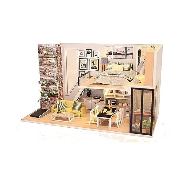 3D en Bois Créatif Artisanat Cadeau Bricolage Miniature Maison Poupée Kit Chambre pour Décoration Intérieure Bâtiments Collec