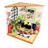 sookin Dollhouse Miniature DIY Mini Maison Meublée avec Meubles Décor a la Maison Modèle Bâtiment en Bois DIY Kit, Cadeaux d