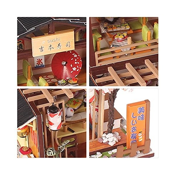 Kits de Maison de Poupées Miniatures à Faire Soi-même, Serre Miniature en Bois 3d à Effet de Serre Bricolage Sushi Shop Modèl