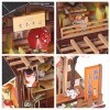 Kits de Maison de Poupées Miniatures à Faire Soi-même, Serre Miniature en Bois 3d à Effet de Serre Bricolage Sushi Shop Modèl