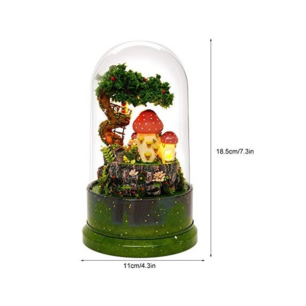 Maison de poupée Miniature modèle Maison de poupée avec Housse de Protection Faire pivoter Le Journal de Jardin de la boîte à