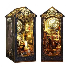 Modèle éducatif Kit de coin de livre à faire soi-même, puzzle 3D en bois, kits dagence de détective miniatures for maison de