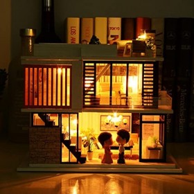 misppro Kit de projets miniatures pour maison de poupées en bois avec lumières LED – Thème du bâtiment de Florence