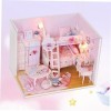 ibasenice DIY Kit De Maison De Poupée Mini Kit De Meubles De Chambre Éclairer Maison De Poupée Princesse Maison De Poupée Fil