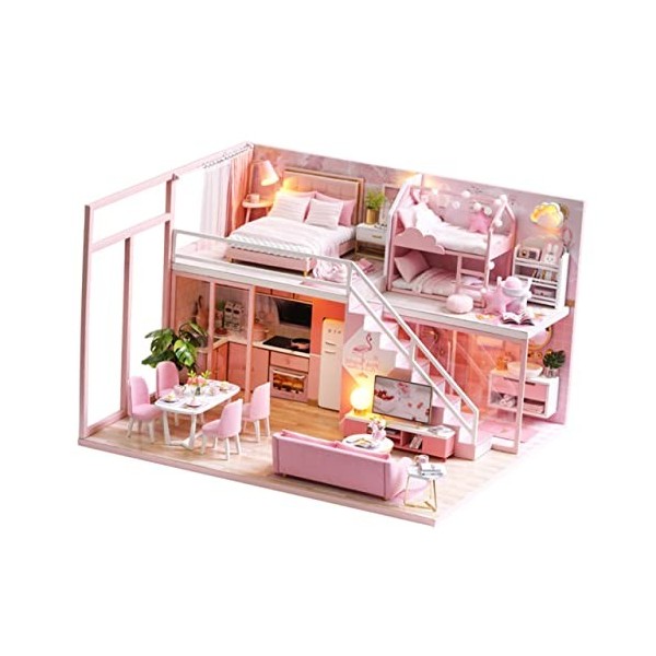 NAMOARLY 1Pc Bricolage Miniature Chambre Kit Meubles De Maison De Poupée Bricolage Mini Maison Kit Bricolage Mini Maison De P