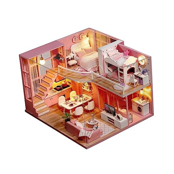 NAMOARLY 1Pc Bricolage Miniature Chambre Kit Meubles De Maison De Poupée Bricolage Mini Maison Kit Bricolage Mini Maison De P