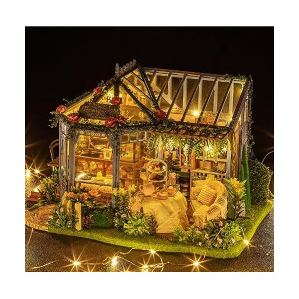 Kit De Maison De Poupée À Monter Soi-Même, Kit De Maison Miniature avec Meubles + Musique pour Cadeau danniversaire avec Lum