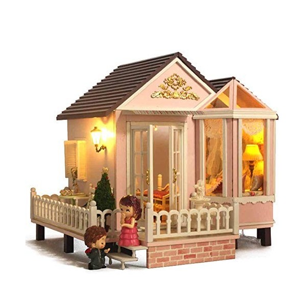 3D Puzzles Kit de Bricolage en Bois Miniature pour la Maison de poupée -Dollhouses Accessoires Maisons de poupées avec Meuble