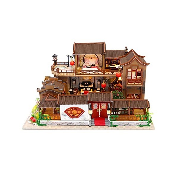 loensy de Fabrication de Maison de Poupées en Bois Miniature Bricolage-Maison de Poupée