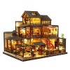 Kit de meubles en bois pour maison de poupée miniature à faire soi-même, mini modèle de cour japonaise, échelle 1:24, jouets 