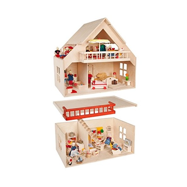 Rulke Maison de poupée avec Balcon, Rulke23211, Multicolore