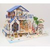 FZ FUTURE Kit 3D Dollhouse en Bois Ainsi Que La Poussière Et Le Mouvement De La Musique, Maison De Poupées en Bois DIY Maison