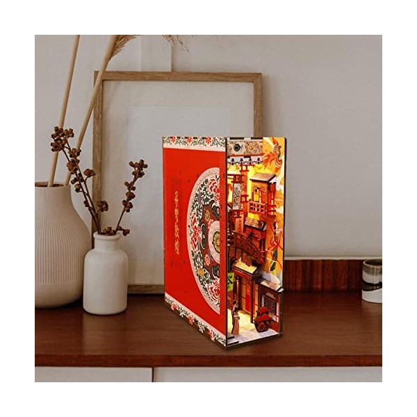 Milageto Kit de Maison de poupée Fait Main avec LED et Accessoire de Meuble, Puzzle en Bois 3D, Style A