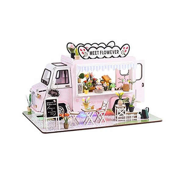 Oshhni Petite Maison en Bois modèle Chic Cadeau Jouets créatifs Artisanat Maison de poupée Maison Miniature Bricolage Cottage