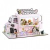 Oshhni Petite Maison en Bois modèle Chic Cadeau Jouets créatifs Artisanat Maison de poupée Maison Miniature Bricolage Cottage