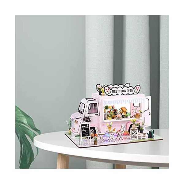 Oshhni Petite Maison en Bois modèle Chic Cadeau Jouets créatifs Artisanat Maison de poupée Maison Miniature Bricolage Cottage