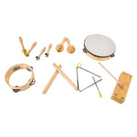 Onewer Ensemble dinstruments Orff, Instruments de Musique à Percussion en Bois écologiques préscolaires, Cadeau sûr pour Les