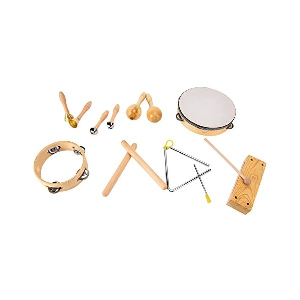 Onewer Ensemble dinstruments Orff, Instruments de Musique à Percussion en Bois écologiques préscolaires, Cadeau sûr pour Les