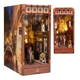 DIY Book Nook Kit,Maison Miniature a Construire,Maison Puzzle 3D Miniature,Livre en Bois Nook Set avec Lumière LED,Kit de Mai