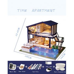 Baagialdic Kisoy Maison de poupée miniature romantique et mignonne, kit créatif pour chambre à faire soi-même, cadeau parfait