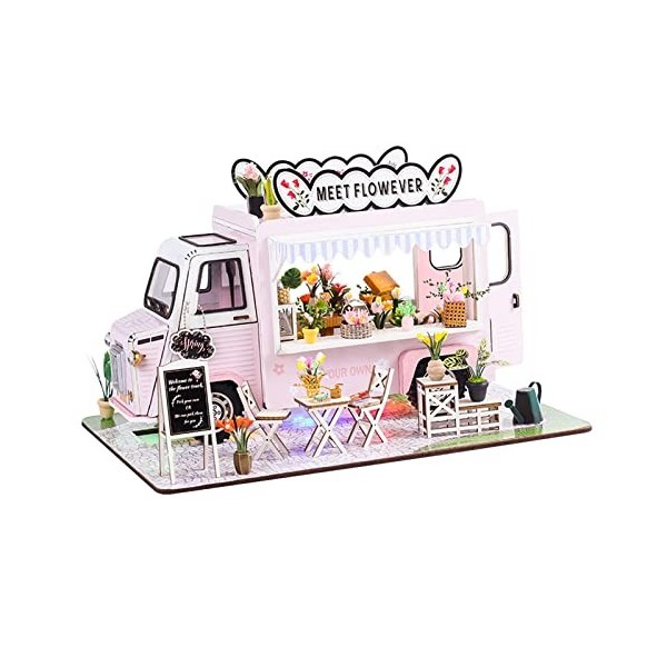 Perfeclan Petite Maison en Bois Ensemble Cadeau Romantique Maison de poupée Maison Miniature Bricolage cabane Maison de poupé