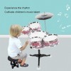 Instrument de Musique pour Enfants Jouets éducatifs avec Tabouret et Livre de Musique, Ensemble de Tambour Cadeau Anniversair