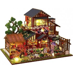 Kit Miniature De Maison De Poupée Bricolage, Cadeau Dartisanat Créatif en Bois 3D avec Boîte À Musique De Meubles pour Puzzl