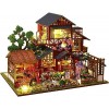 Kit Miniature De Maison De Poupée Bricolage, Cadeau Dartisanat Créatif en Bois 3D avec Boîte À Musique De Meubles pour Puzzl