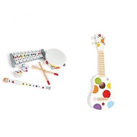 Janod - lot de 1 youkoulélé Confetti Bois + 1 set musical Confetti