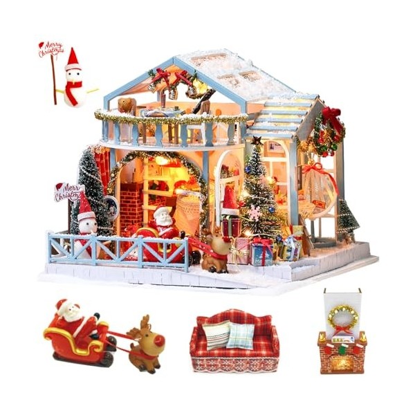 Spilay K058 Kits de maison de poupée miniature à construire pour adultes avec housse anti-poussière et LED, cadeaux de décora